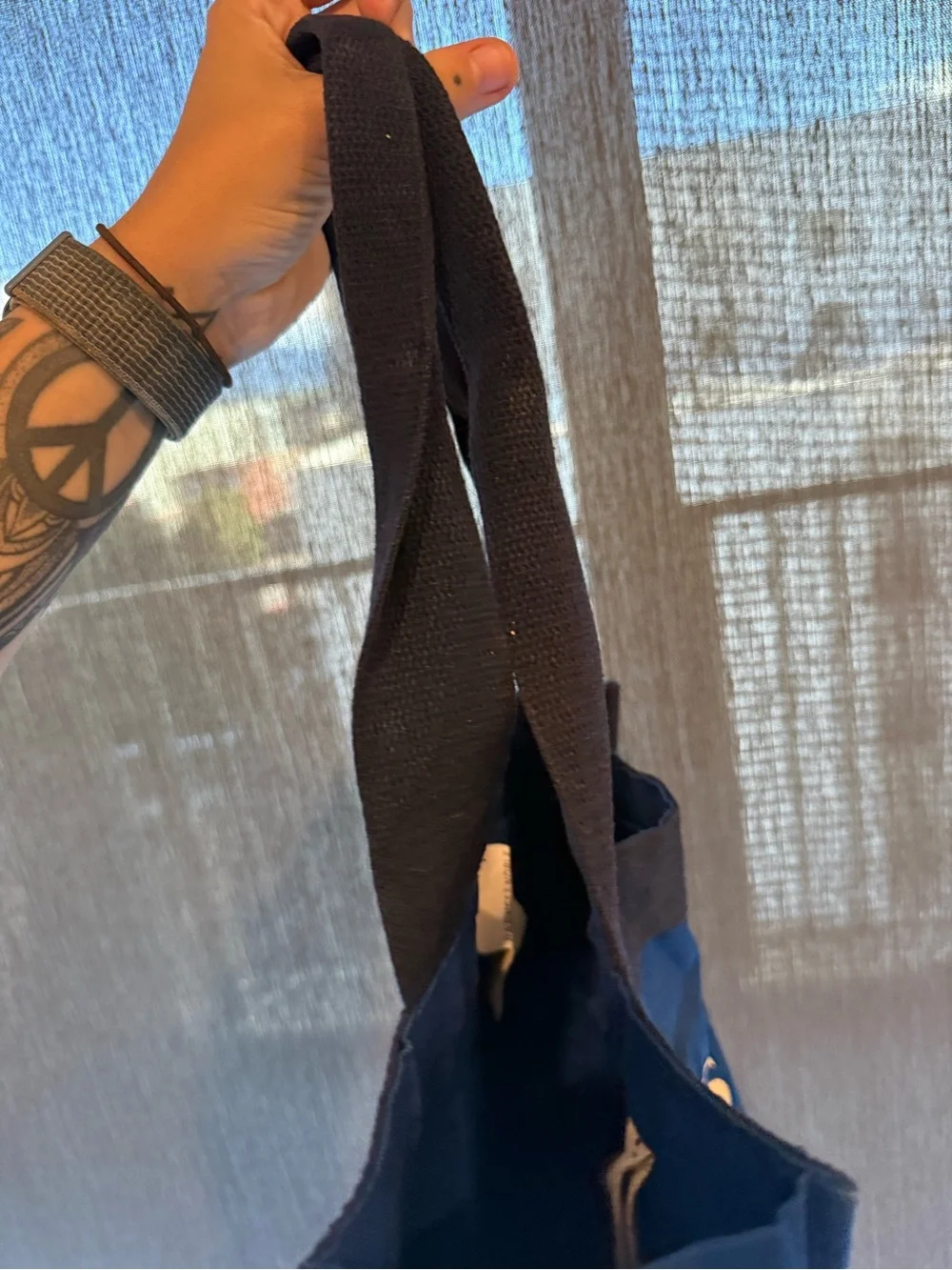 Barnes and Noble Blue Canvas Reusable Tote Bag 100% Cotton A Bag Of Books B&N